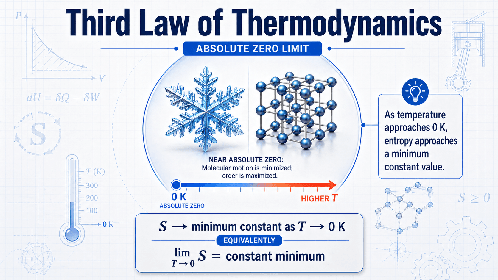 Instructional thermodynamic cycles diagram showing how energy systems move through repeated heat and work processes