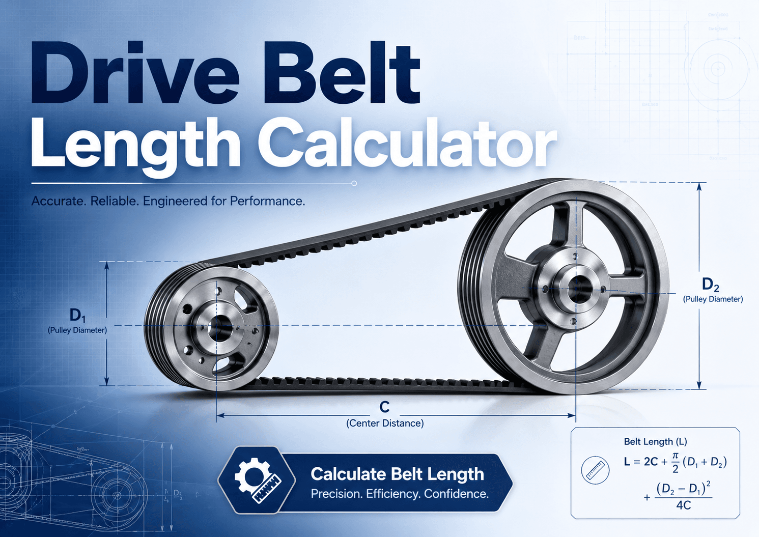 Drive Belt Length Calculator | Belt Size Tool