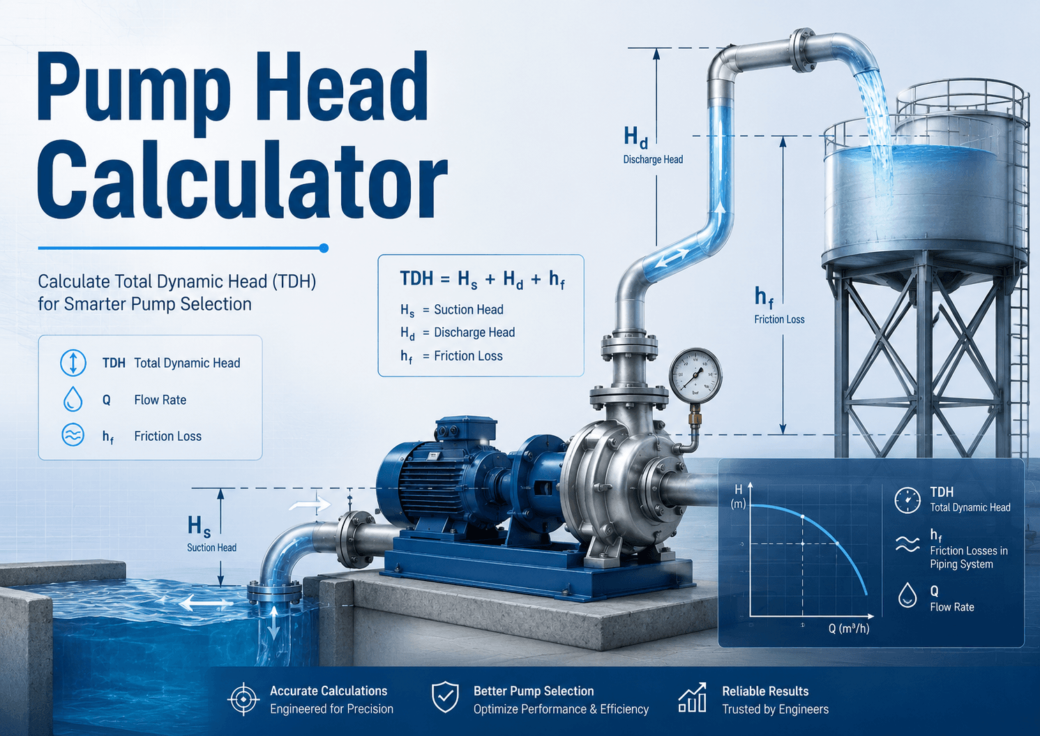 Pump Head Calculator | TDH & Pressure Loss